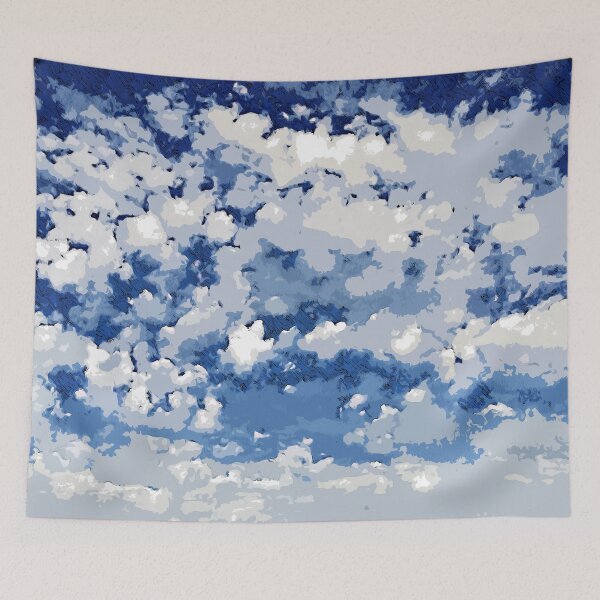 Item preview, White clouds in the blue sky color art  designed and sold by artdragongift 15.