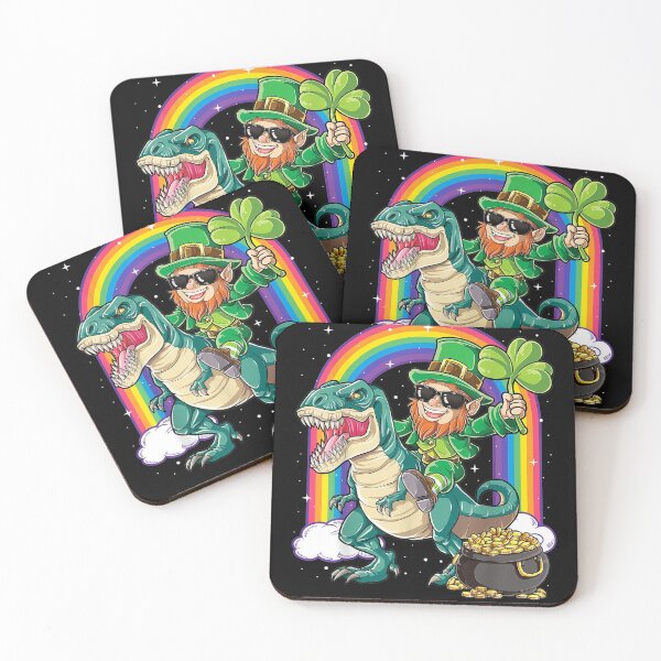 Item preview, Dinosaur St Patricks Day Boys Kids Leprechaun Riding T Rex, Handmade designed and sold by HALLHOCLA.