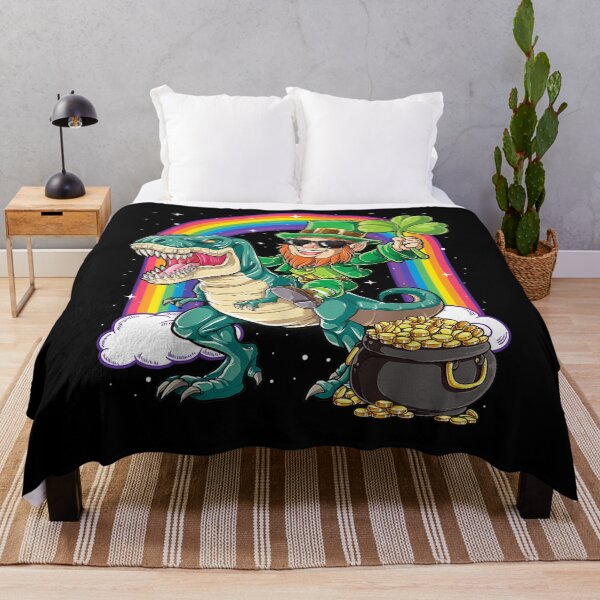 Item preview, Dinosaur St Patricks Day Boys Kids Leprechaun Riding T Rex, Handmade designed and sold by HALLHOCLA.