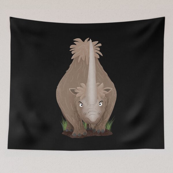 Item preview, Cute woolly rhino elasmotherium cartoon designed and sold by FrogFactory.