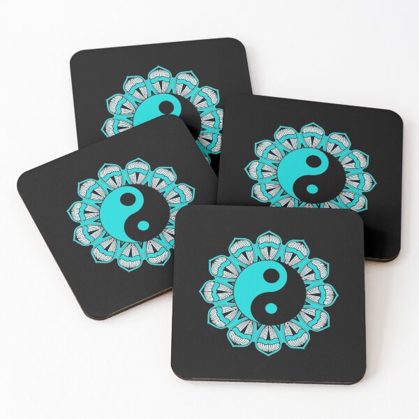 Artikelvorschau,  BLAU SCHWARZ ASIATISCHES YIN YANG PSYCHEDELISCHES MANDALA entworfen und verkauft von samArtline.