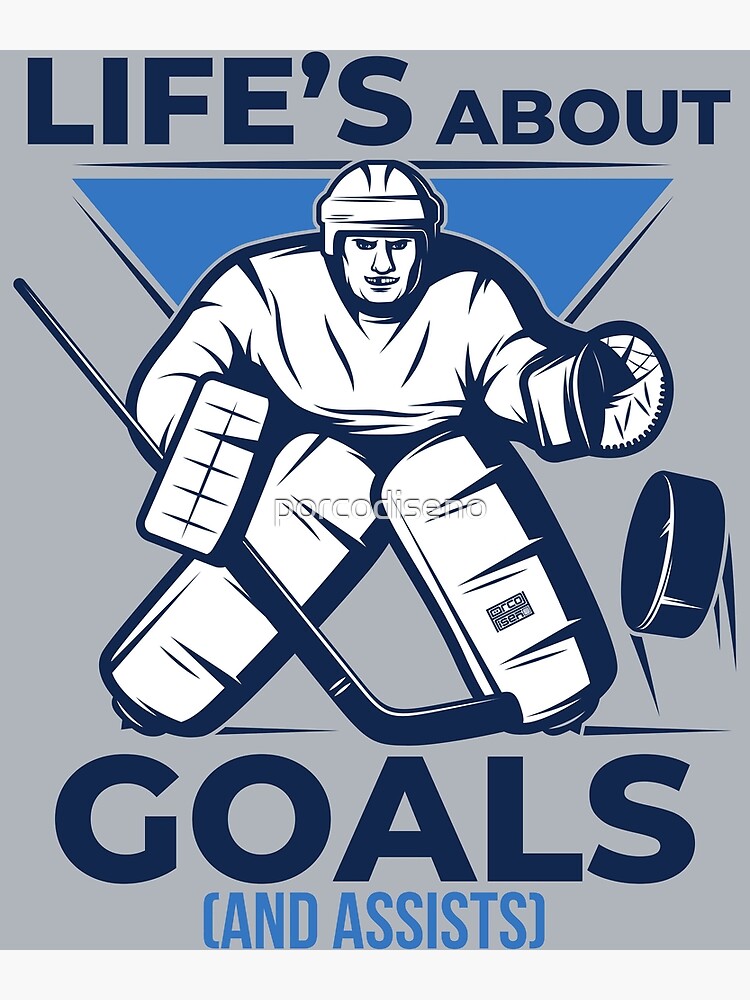 Cool Funny Life Goals & Assists Ice Hockey Game Team Players | Greeting Card