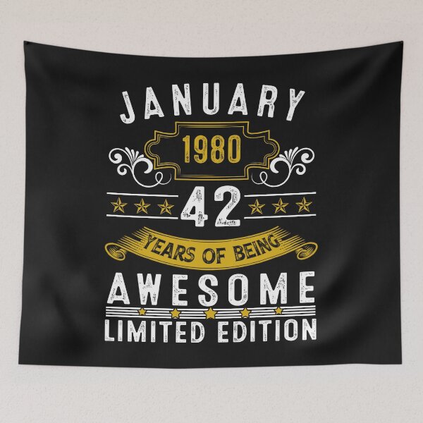 Item preview, 42 Year Old Awesome Since January 1980 Gifts 42nd Birthday designed and sold by Nena12312.