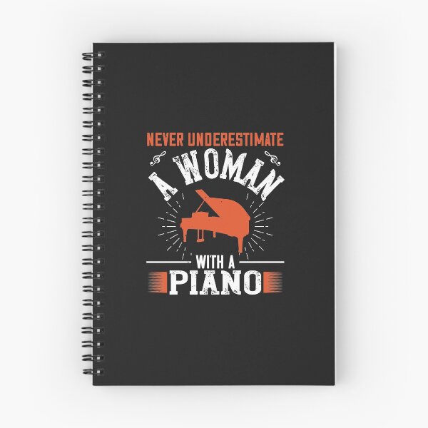Item preview, never underestimate a woman with a piano-01 designed and sold by minadebbieark.