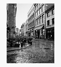 Rain in Old Montreal Photographic Print
