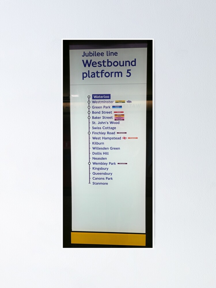 London Underground: Jubilee Line Westbound Poster for Sale by  santoshputhran