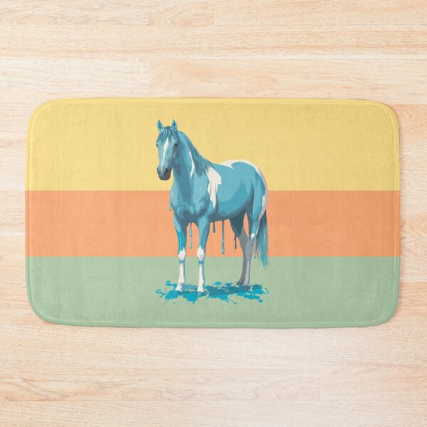 Item preview, Retro Pinto Horse Turquoise Orange Yellow Painted Pony designed and sold by csforest.