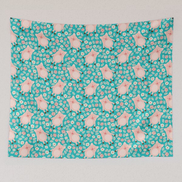 Item preview, Pigs Lying Floral Pattern designed and sold by Wilkinson39.