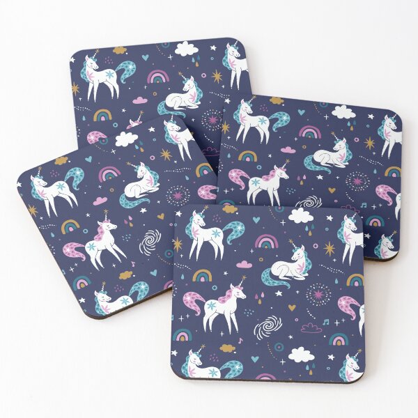 Item preview, Vector seamless pattern with unicorns, rainbow, cloud, stars and sparkles designed and sold by Wilkinson39.