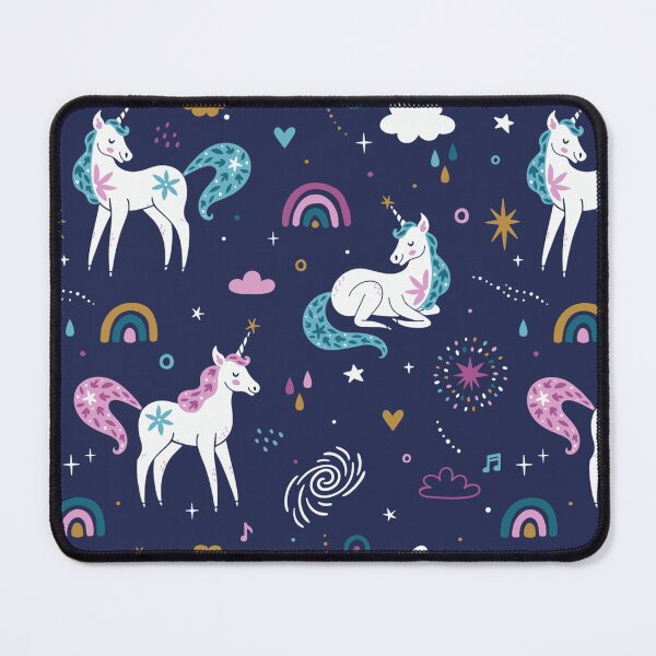 Item preview, Vector seamless pattern with unicorns, rainbow, cloud, stars and sparkles designed and sold by Wilkinson39.