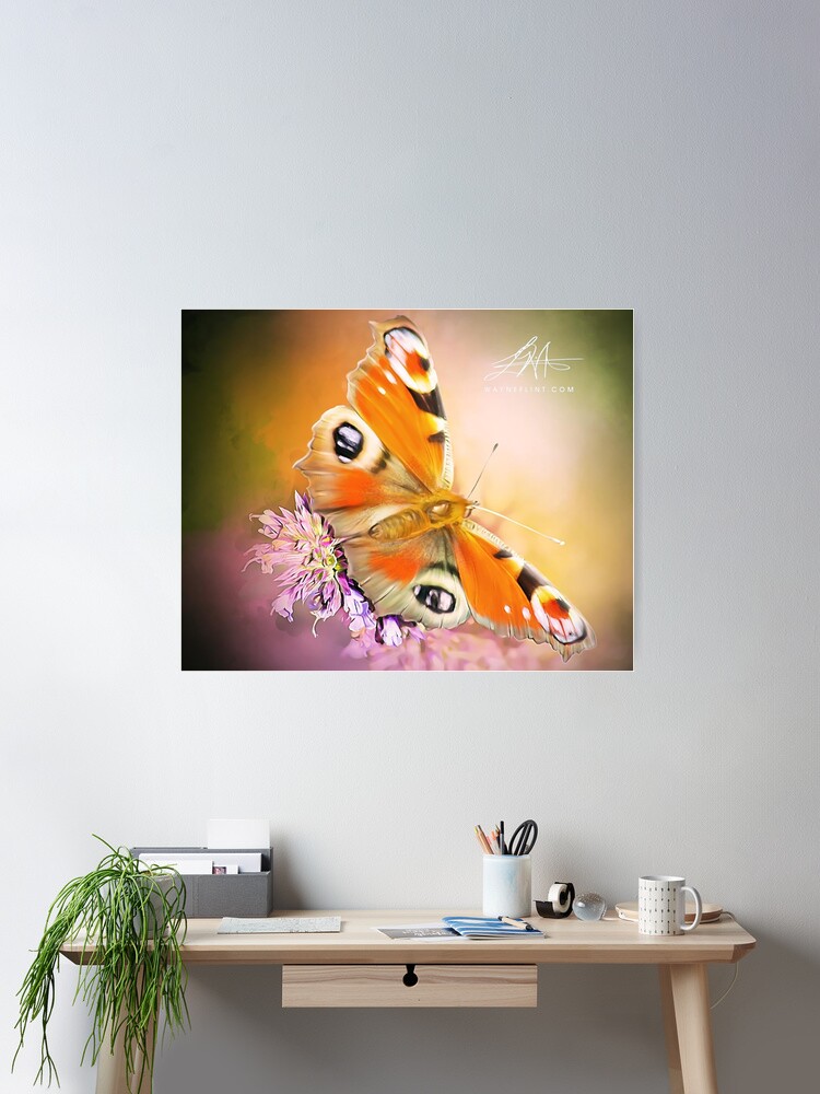 Thumbnail 1 of 3, Poster, Digital Butterfly #1 designed and sold by wayneflint.