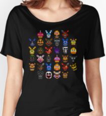 NEW - FNAF Multiple Animatronics - (Dec 2016) - Pixel art Women's Relaxed Fit T-Shirt