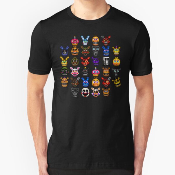 NEW - FNAF Multiple Animatronics - (Dec 2016) - Pixel art Slim Fit T-Shirt