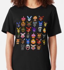 NEW - FNAF Multiple Animatronics - (Dec 2016) - Pixel art Slim Fit T-Shirt