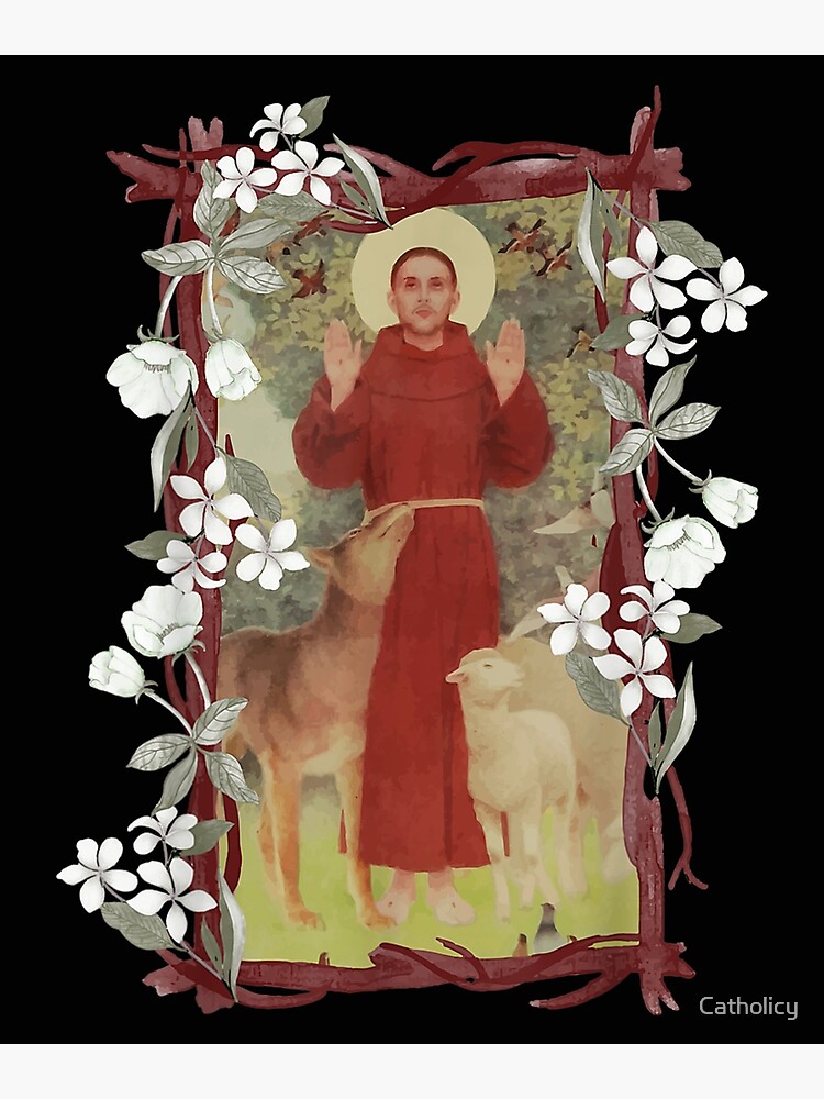 St Francis of Assisi Patron of Animals Floral Catholic Saint St Francis of Assisi Patron of Animals Floral Catholic Saint