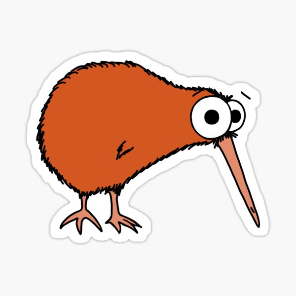Cutie Kiwi (clock includes Maori numbers) Sticker