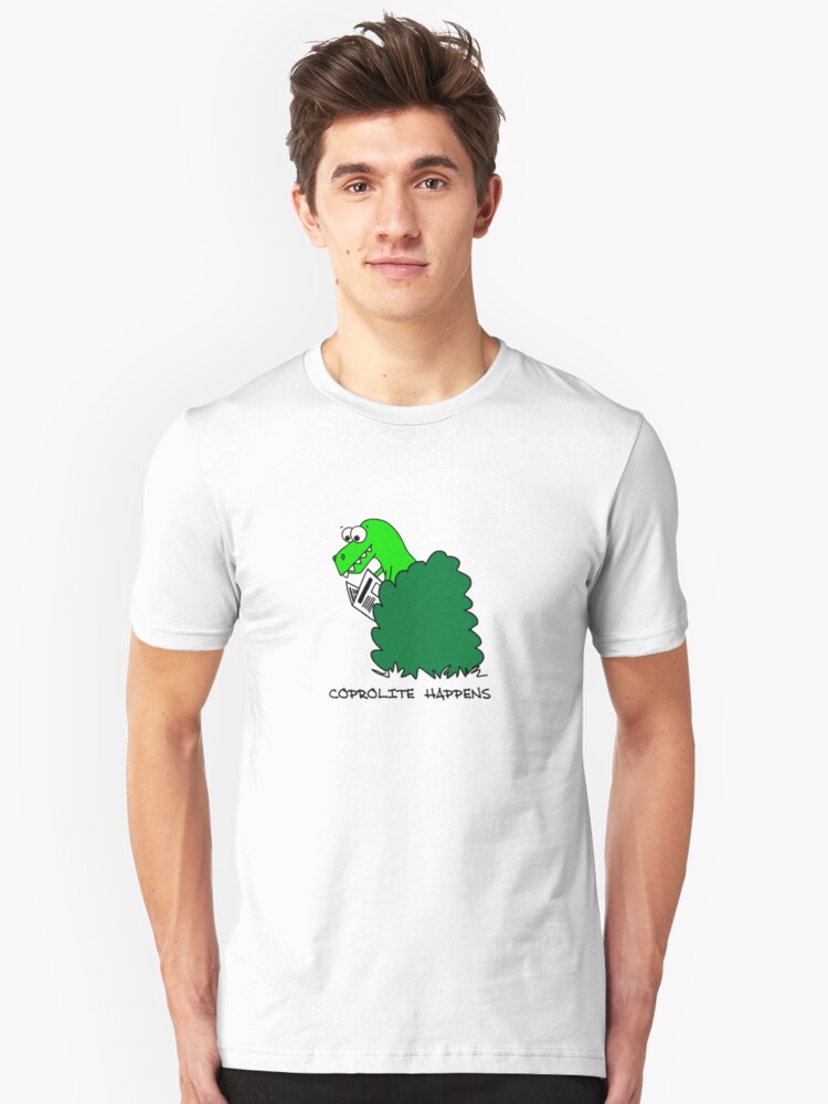 Alternate view of Coprolite Happens Slim Fit T-Shirt