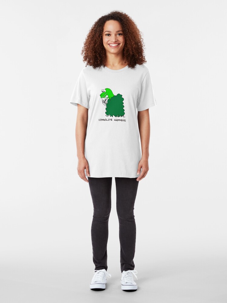 Alternate view of Coprolite Happens Slim Fit T-Shirt