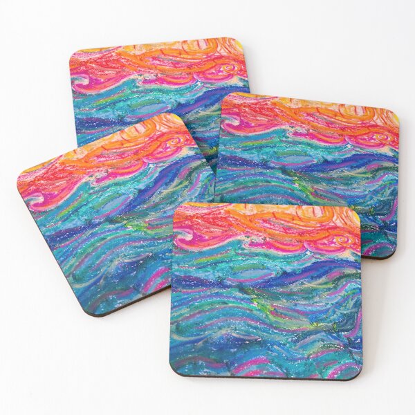 Item preview, Pastel Wave Swirls with a Sunset designed and sold by margotb70.