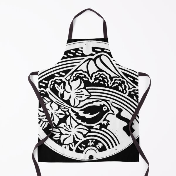 Item preview, Bird in front of mountain on manhole in Japan - white designed and sold by mattraski.