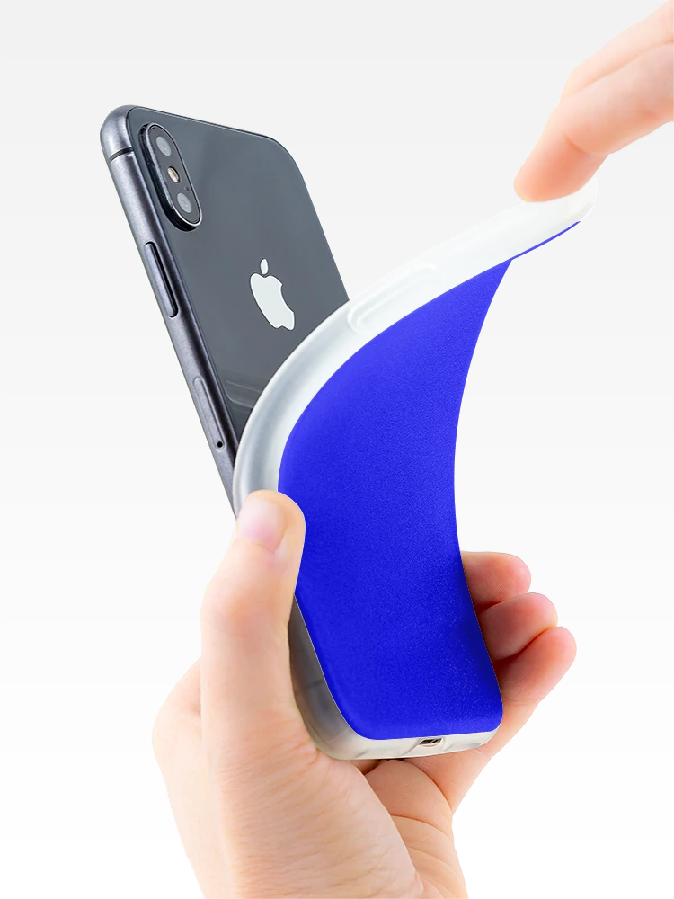 Thumbnail 4 of 5, iPhone Case, Blue Solid Color designed and sold by SolidColor.