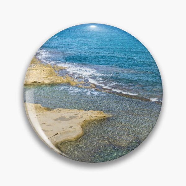 Item preview, Sunshiny Maltese Coast - Natural Beach Pool at Sliema Malta designed and sold by Georgia Mizuleva.