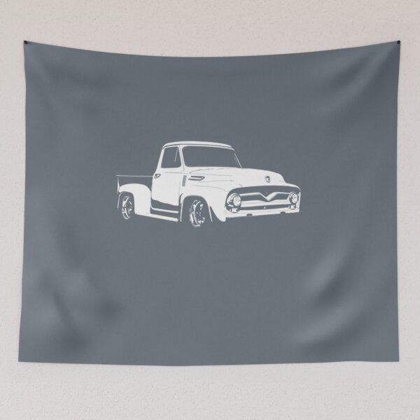 Item preview, Ford F 100 1955 Ford F-100 - stylized white on dark background designed and sold by DavidFoste.