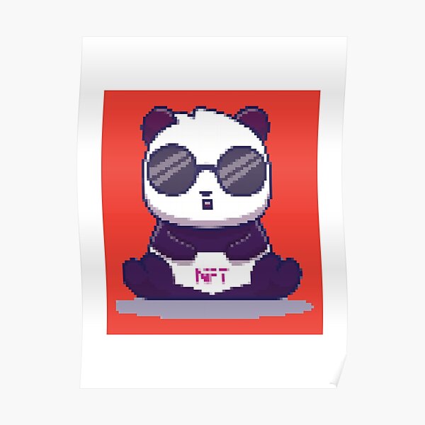 NFT Pixel Panda Art - NFT Crypto art Poster