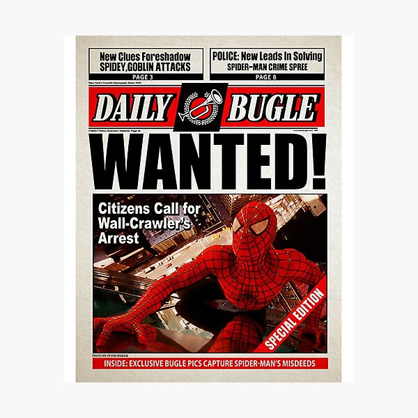 Item preview, Daily Bugle Wanted Spideman designed and sold by MichaelLile.