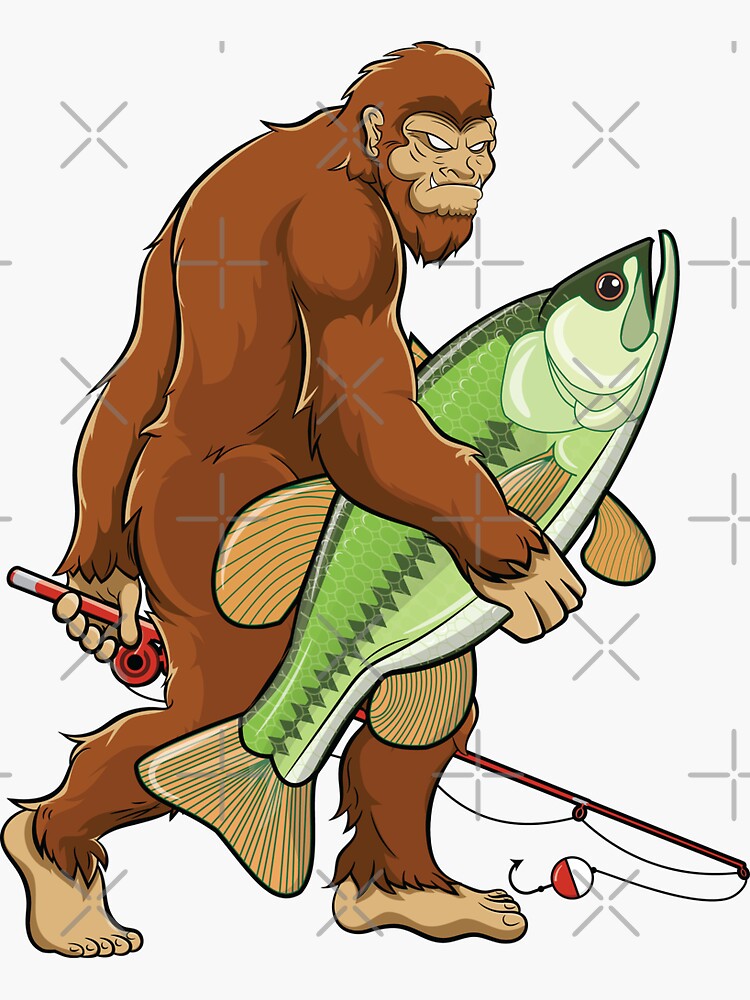Bigfoot Fishing Dad Grandpa Fisherman | Sticker