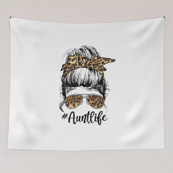 Item preview, Leopard Aunt Life Messy Bun Bleached Auties Girl Mothers Day T-Shirt designed and sold by shop luisant.