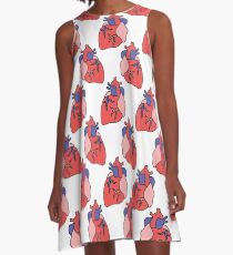 human heart doodle pattern A-Line Dress