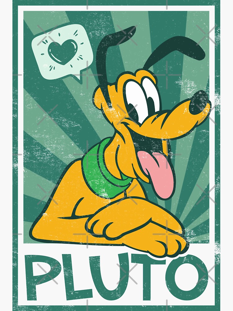 "Cute Dog Pluto With Heart" Sticker by TeeGlitchStore Redbubble