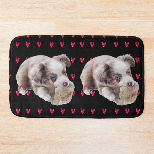 Item preview, Australian Shepherd Puppy, Australian Shepherd Valentines Day Puppy, First we Steal Your Heart designed and sold by WanderTravels.