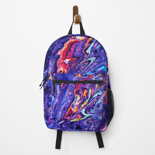 Item preview, Photo Of Multicolored Illustration, Purple Abstract Art, Colorful mix of neon paints swirling on the black surface, Pink and Blue Abstract Painting designed and sold by Abderrahim Bguiguir.