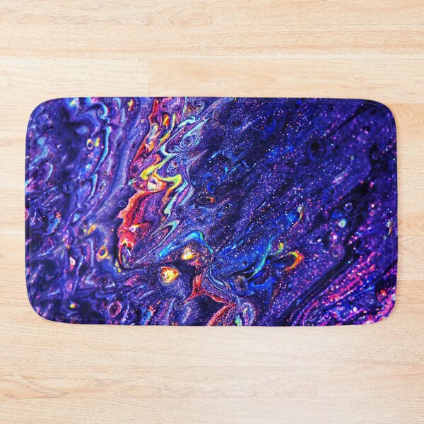 Item preview, Photo Of Multicolored Illustration, Purple Abstract Art, Colorful mix of neon paints swirling on the black surface, Pink and Blue Abstract Painting designed and sold by Abderrahim Bguiguir.