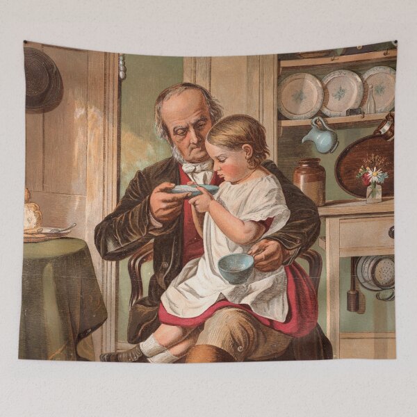 Item preview, Tea is too hot, Girl with grandfather designed and sold by Lady-Frost.