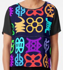 Adinkra Symbole und Bedeutungen aus Afrika-Ghana Chiffontop