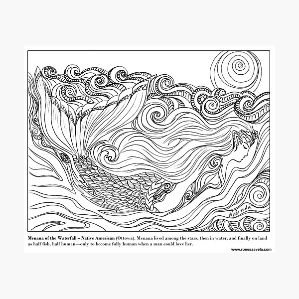 Menana of the Waterfall – Native American (Ottowa) #Mermaid Photographic Print