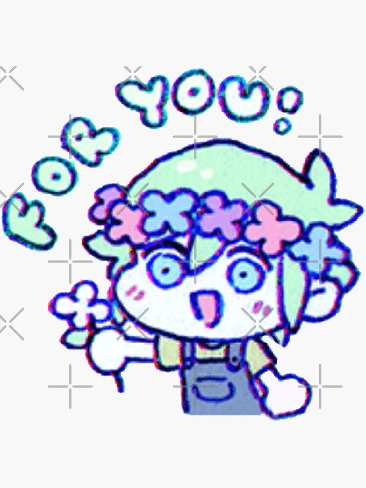"Omori Chibi Basil Flower For you cute" Sticker for Sale by Dreezu