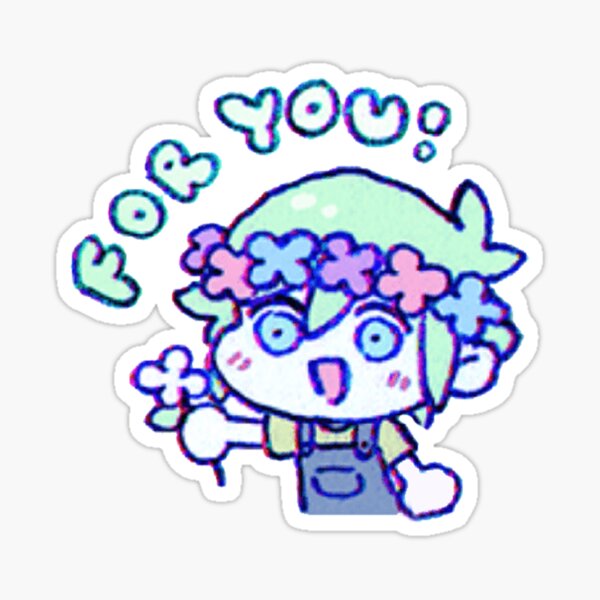 "Omori Chibi Basil Flower For you cute" Sticker for Sale by Dreezu