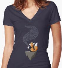 Fox Tea Women's Fitted V-Neck T-Shirt