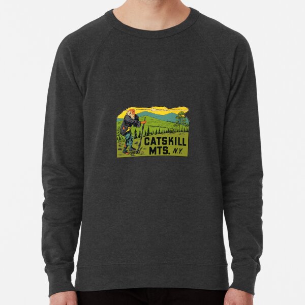 Catskill Mountains New York Vintage Travel Decal Lightweight Sweatshirt
