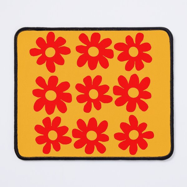 Item preview, Red flowers orange background designed and sold by DemonicGloom.