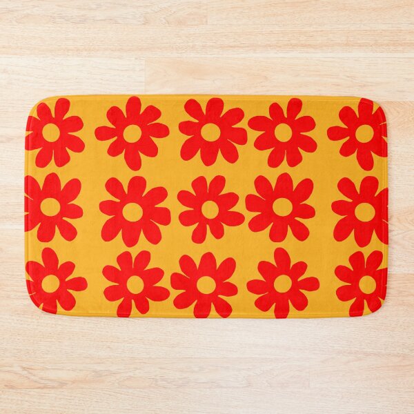 Item preview, Red flowers orange background  designed and sold by DemonicGloom.
