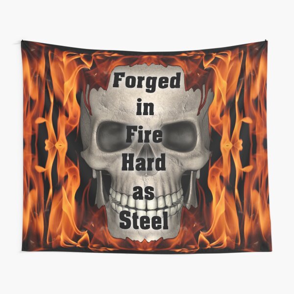 Forged in Fire Skull and Flames Tapestry