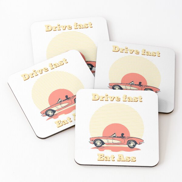 Item preview, Drive Fast Eat Ass | Vintage Car & Sunset designed and sold by Orlandloo.
