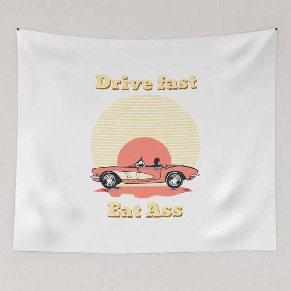 Item preview, Drive Fast Eat Ass | Vintage Car & Sunset designed and sold by Orlandloo.