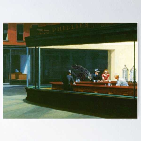Item preview, Alien Xenomorph in Hopper Nighthawks designed and sold by LT Graphic Art.