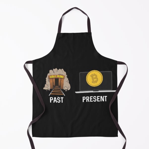 Item preview, Bitcoin Mining. Past vs Present Gold gift for Crypto Trader designed and sold by ProtonProject.